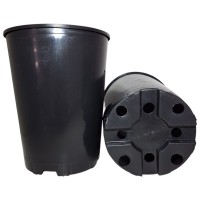 Горщик високий круглий 3 л чорний пластиковий 16 x 20,5 см