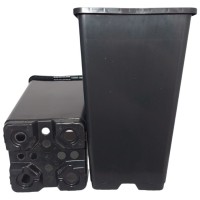 Горщик високий квадратний 1.7 л чорний пластиковий 11 x 11 х 19 см