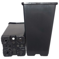 Горщик високий квадратний 1.7 л чорний пластиковий 11 x 11 х 19 см