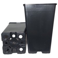 Горщик високий квадратний 2 л чорний пластиковий 12 x 12 х 19.5 см