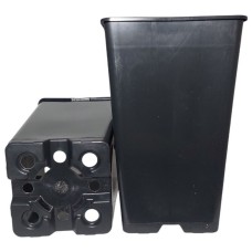 Горщик високий квадратний 2 л чорний пластиковий 12 x 12 х 19.5 см